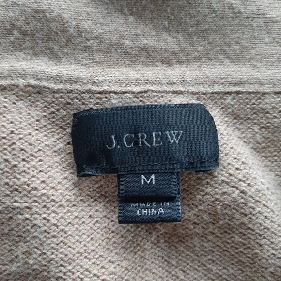 J. Crew Men's Tan Knitted Buttons Up Front Pocket Cardigan Sweater Size M - Picture 4 of 8